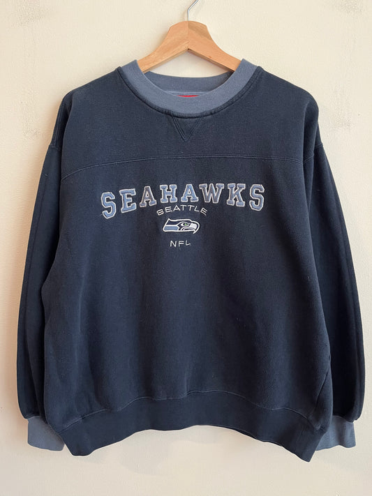 00s Seattle Seahawks Navy Crewneck (L)