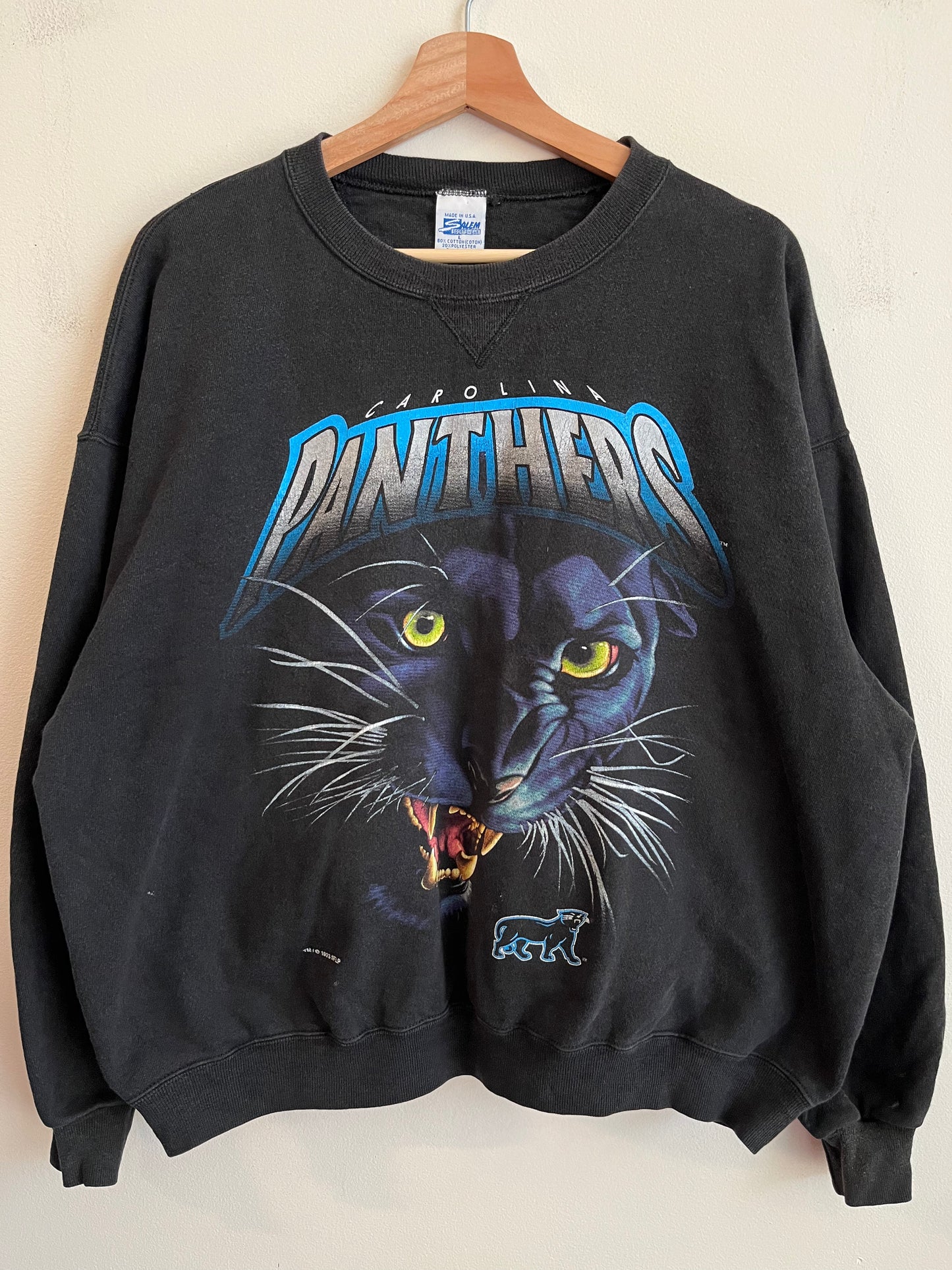 1993 Carolina Panthers Realistic Cat Salem Crewneck (L)
