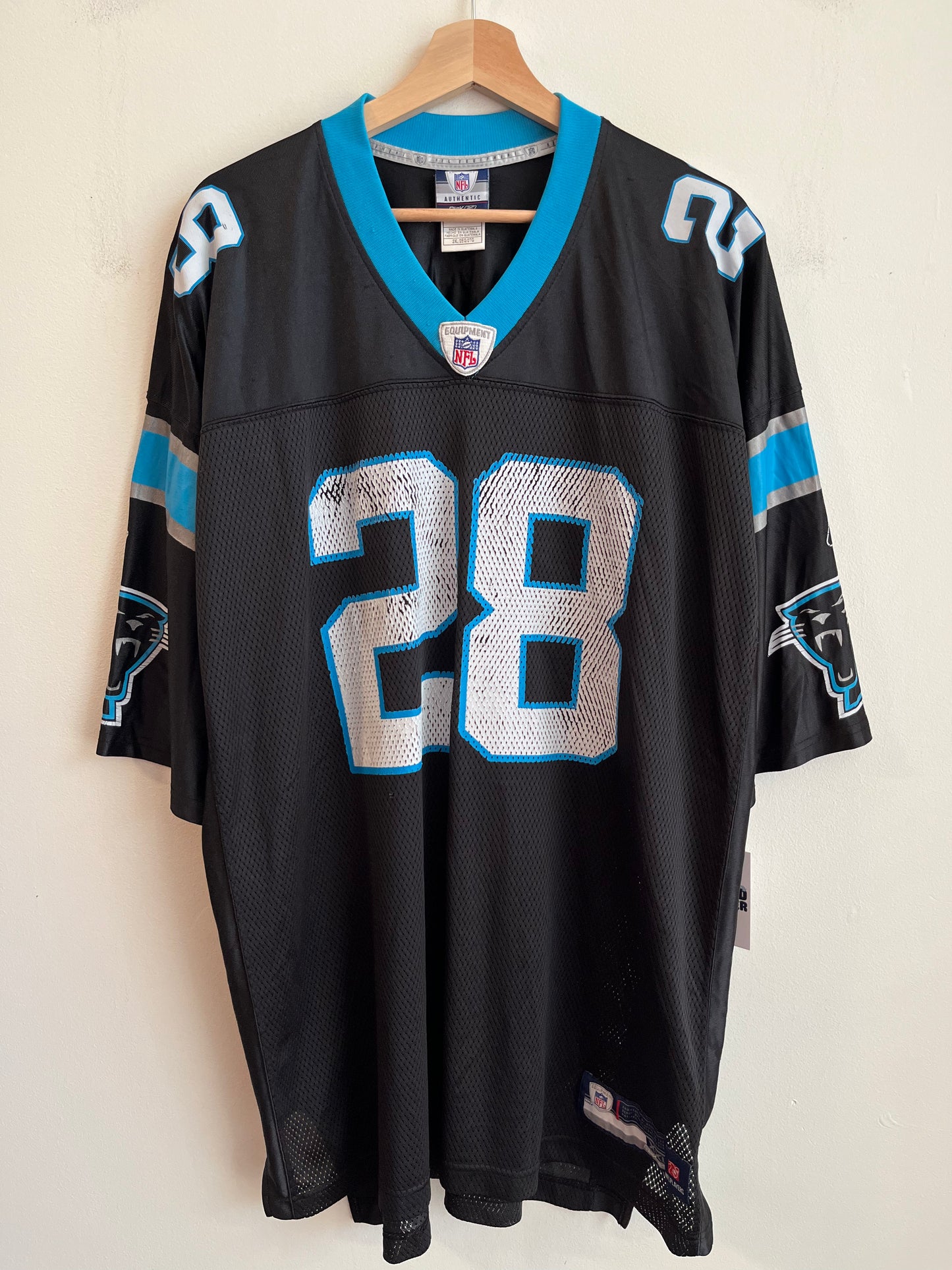 00s Carolina Panthers Jonathan Stewart Cracked Jersey (XXL)
