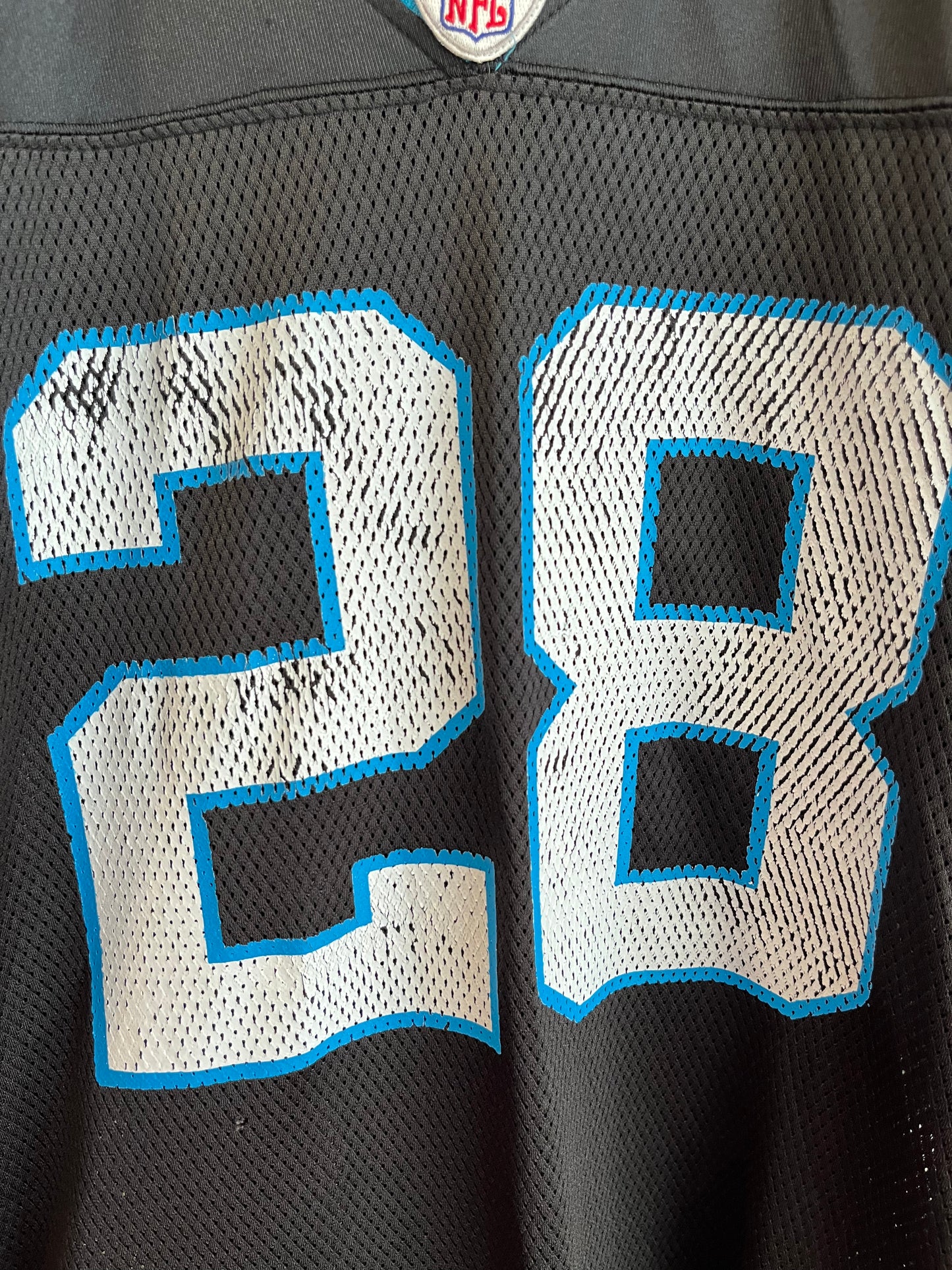 00s Carolina Panthers Jonathan Stewart Cracked Jersey (XXL)