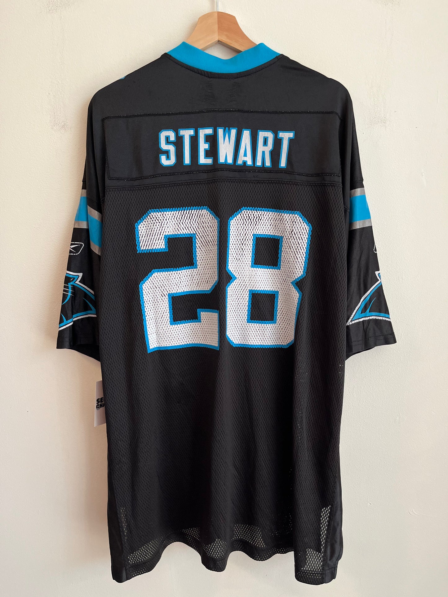 00s Carolina Panthers Jonathan Stewart Cracked Jersey (XXL)