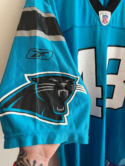 00s Carolina Panthers Stephen Davis Blue Reebok Jersey (XL)