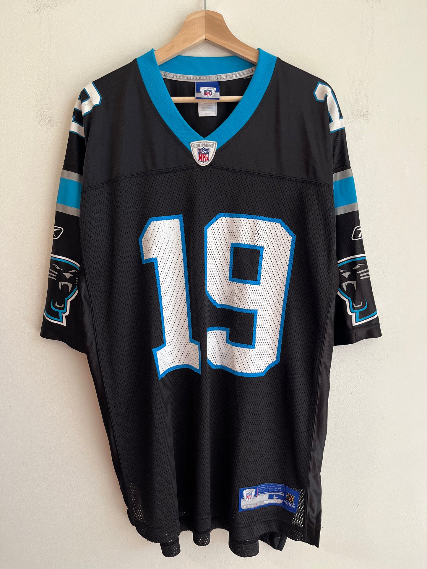 00s Carolina Panthers Keyshawn Johnson Reebok Home Jersey (L)