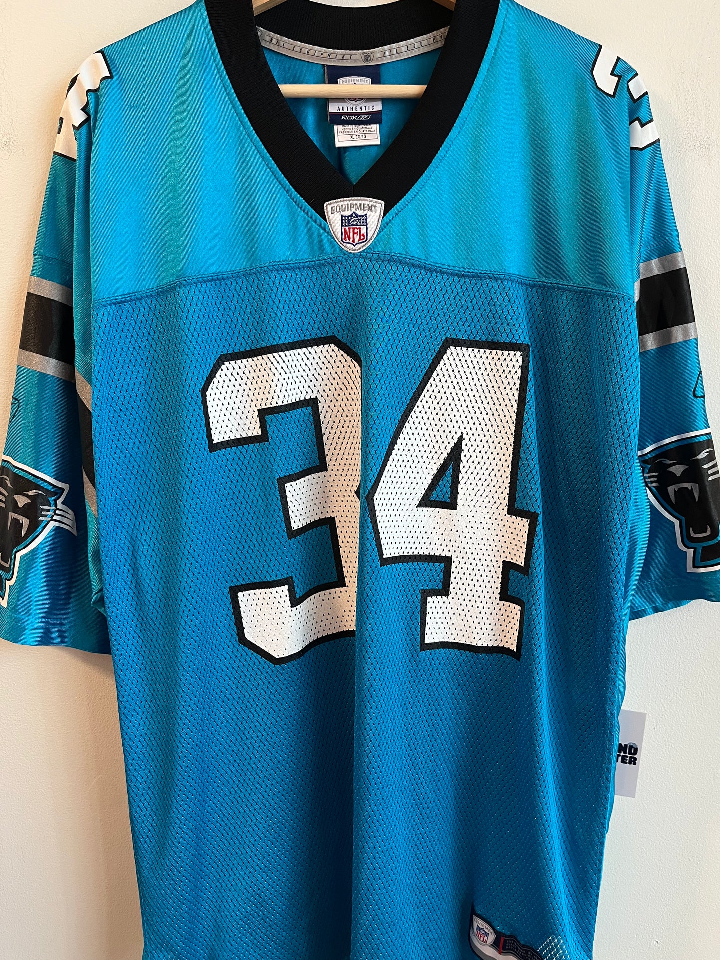 00s Carolina Panthers DeAngelo Williams Reebok Blue Jersey (XL)
