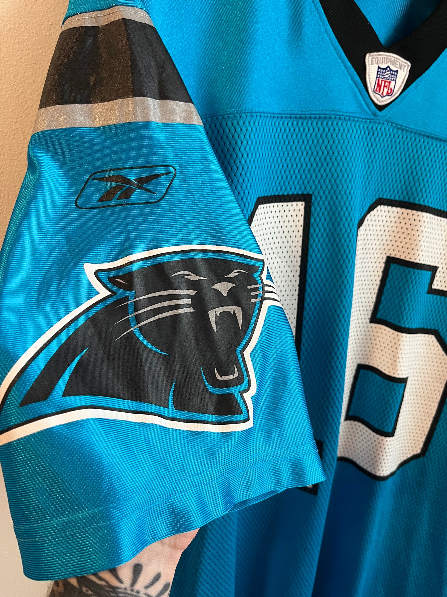 00s Carolina Panthers Chris Weinke Reebok Blue Jersey (L)