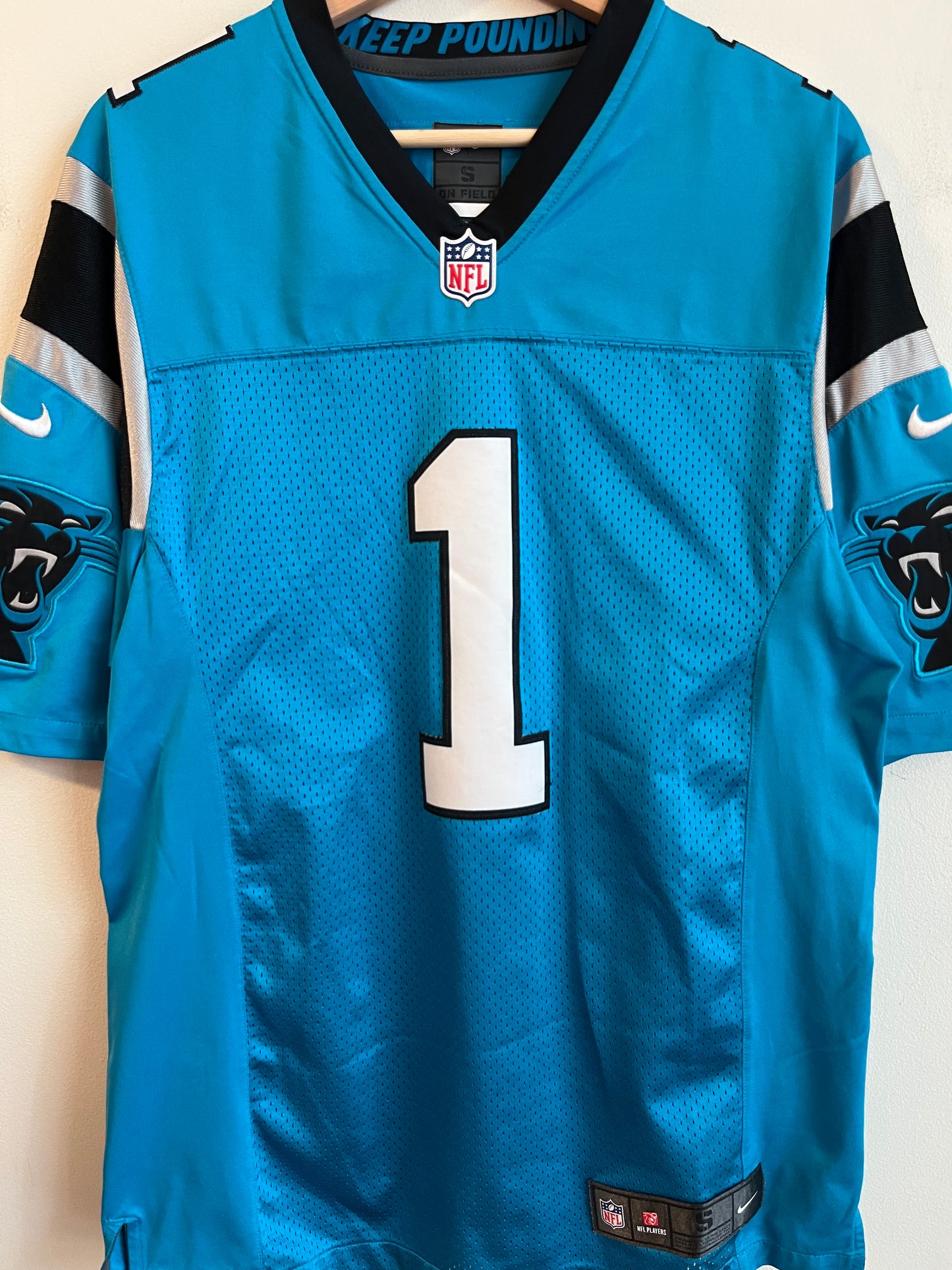 2012 Carolina Panthers Cam Newton Blue Nike Stitched Jersey (S)