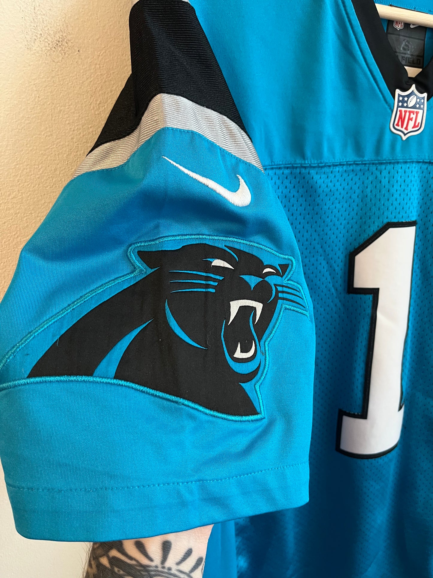 2012 Carolina Panthers Cam Newton Blue Nike Stitched Jersey (S)