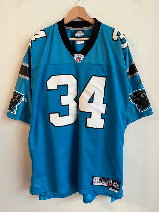 00s Carolina Panthers DeAngelo Williams Blue Stitched Flawed Jersey (XL)
