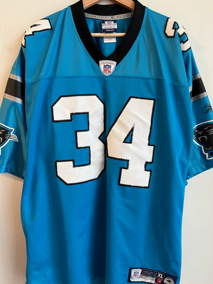 00s Carolina Panthers DeAngelo Williams Blue Stitched Flawed Jersey (XL)
