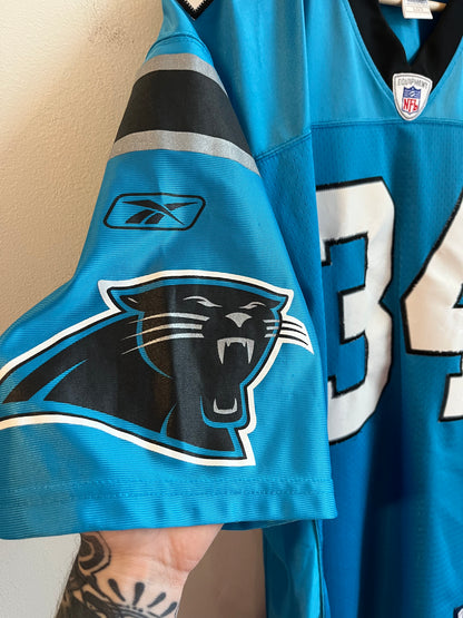 00s Carolina Panthers DeAngelo Williams Blue Stitched Flawed Jersey (XL)