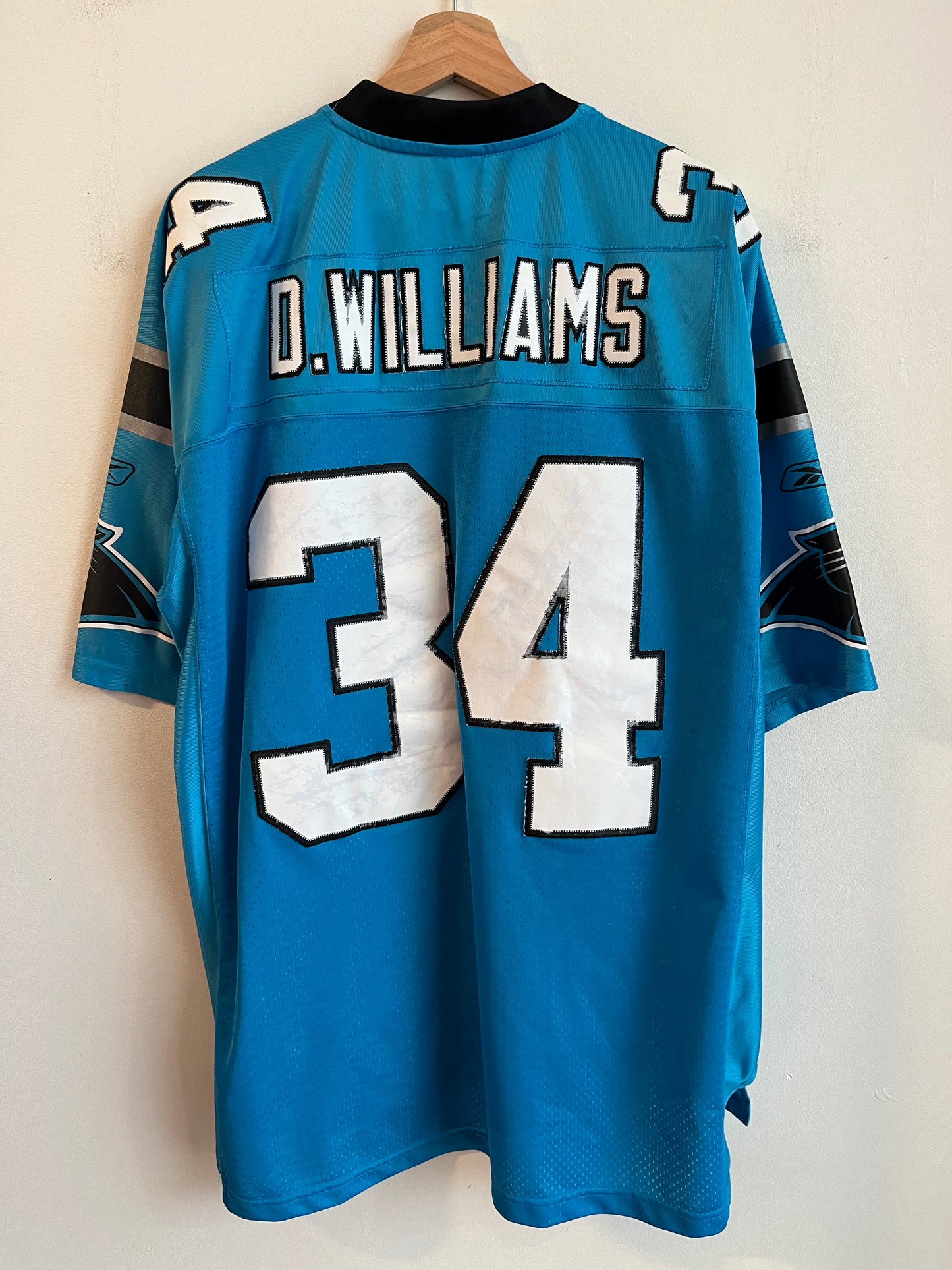 00s Carolina Panthers DeAngelo Williams Blue Stitched Flawed Jersey (XL)