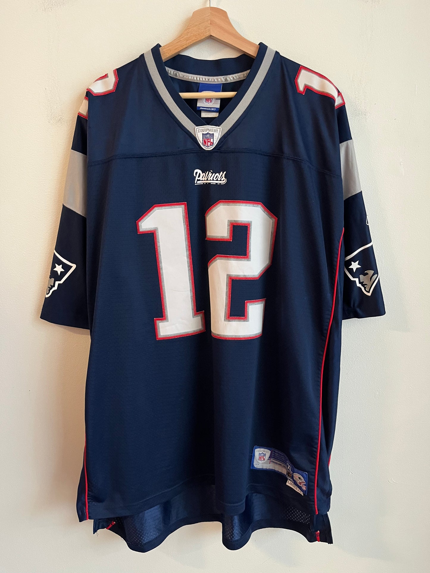 00s New England Patriots Tom Brady Stitched Reebok Home Jersey (XXL)