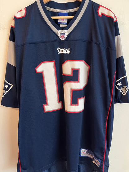 00s New England Patriots Tom Brady Stitched Reebok Home Jersey (XXL)