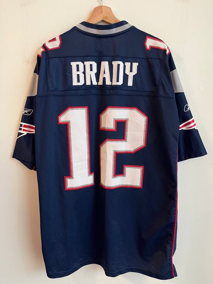 00s New England Patriots Tom Brady Stitched Reebok Home Jersey (XXL)