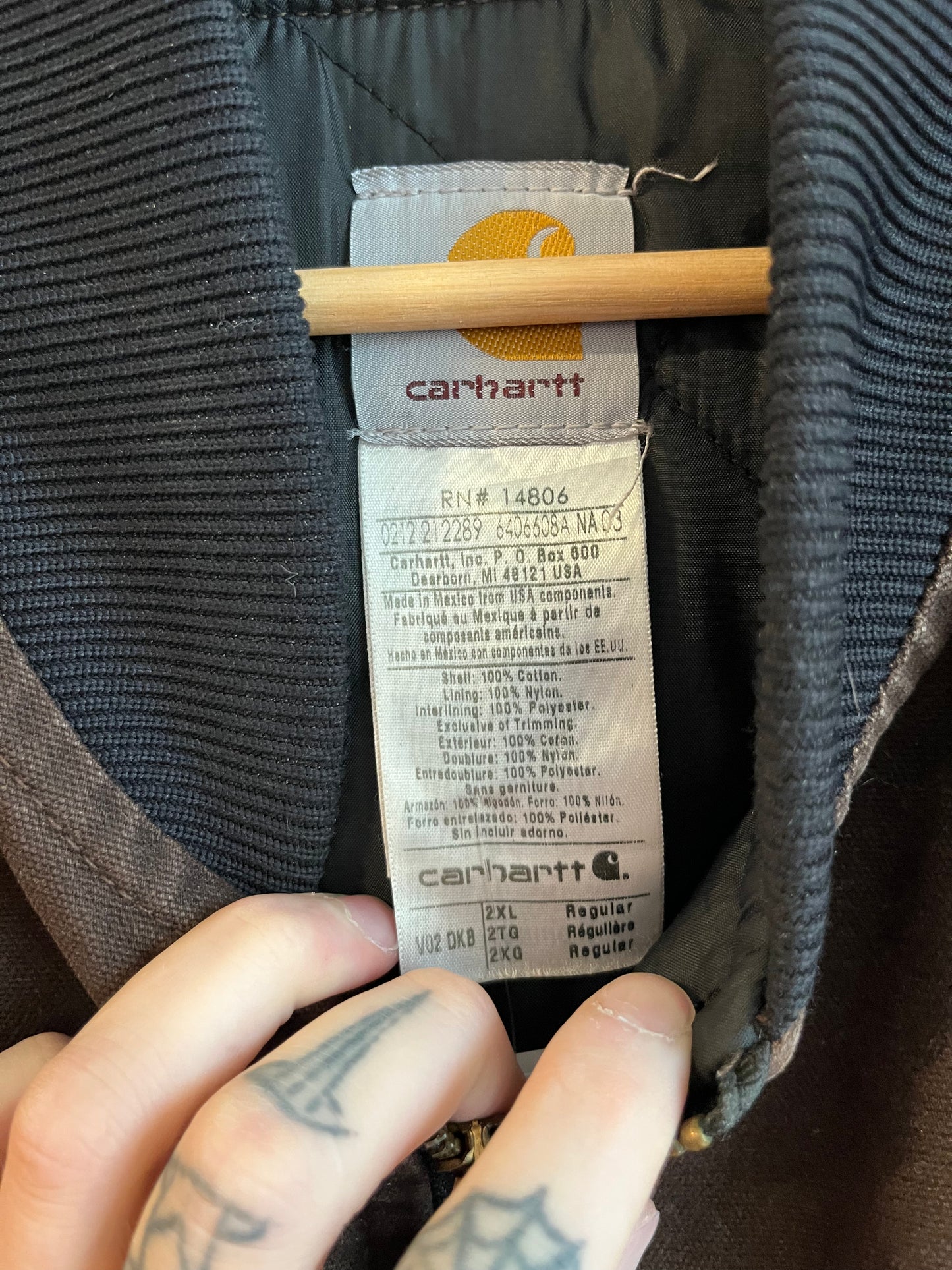 2012 Carhartt Mocha Quilt Lined Vest (XXL)