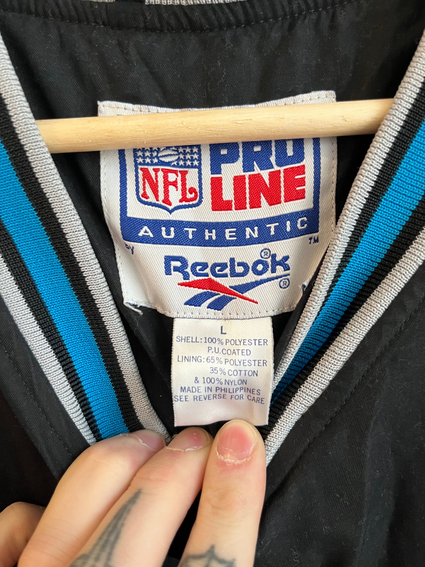 90s Carolina Panthers Embroidered Reebok Pro Line Windbreaker (L)