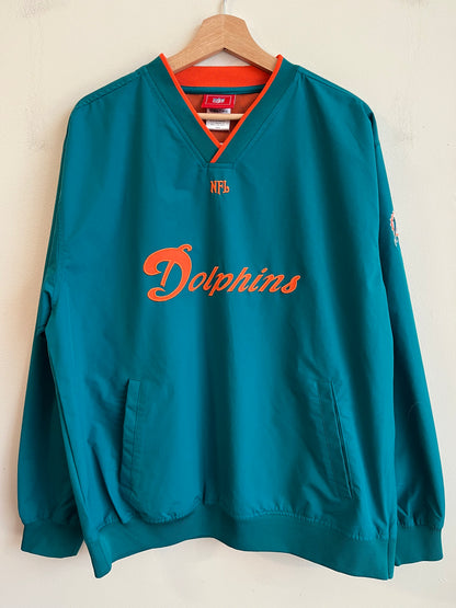 00s Miami Dolphins Teal NFL Windbreaker (M)