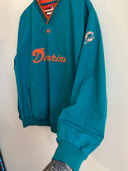 00s Miami Dolphins Teal NFL Windbreaker (M)