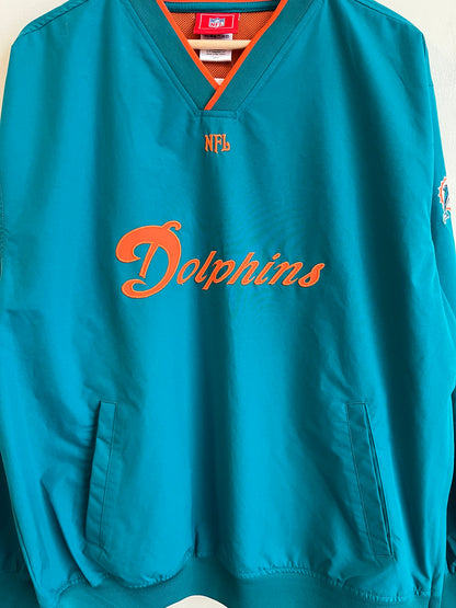 00s Miami Dolphins Teal NFL Windbreaker (M)