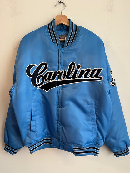 90s UNC University of North Carolina Tar Heels Satin Jacket (M)