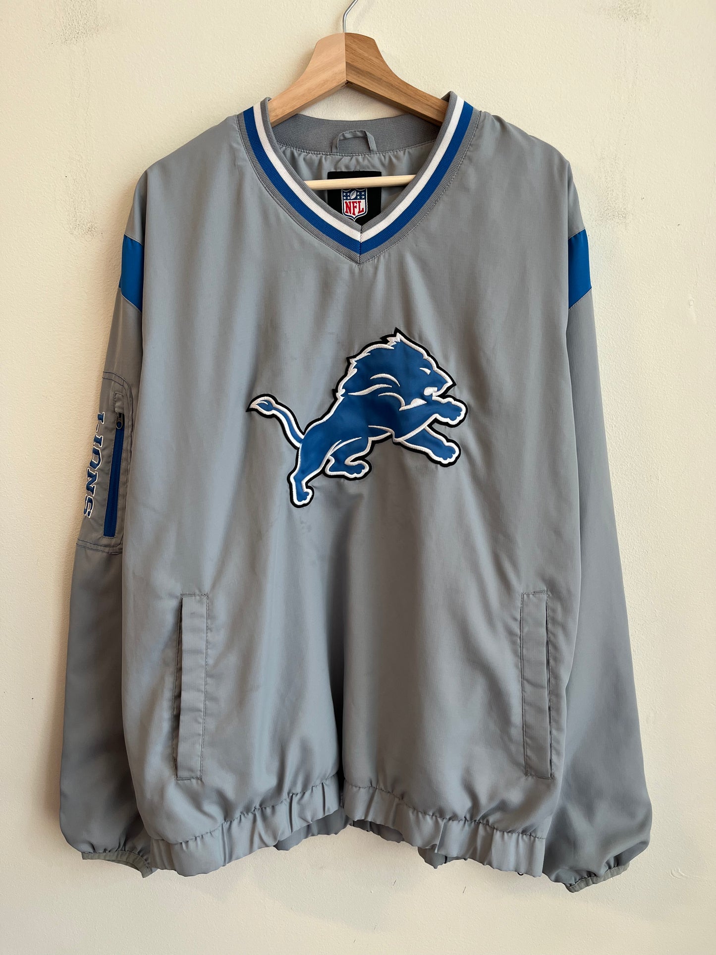 2010s Detroit Lions NFL Grey Windbreaker (XL)