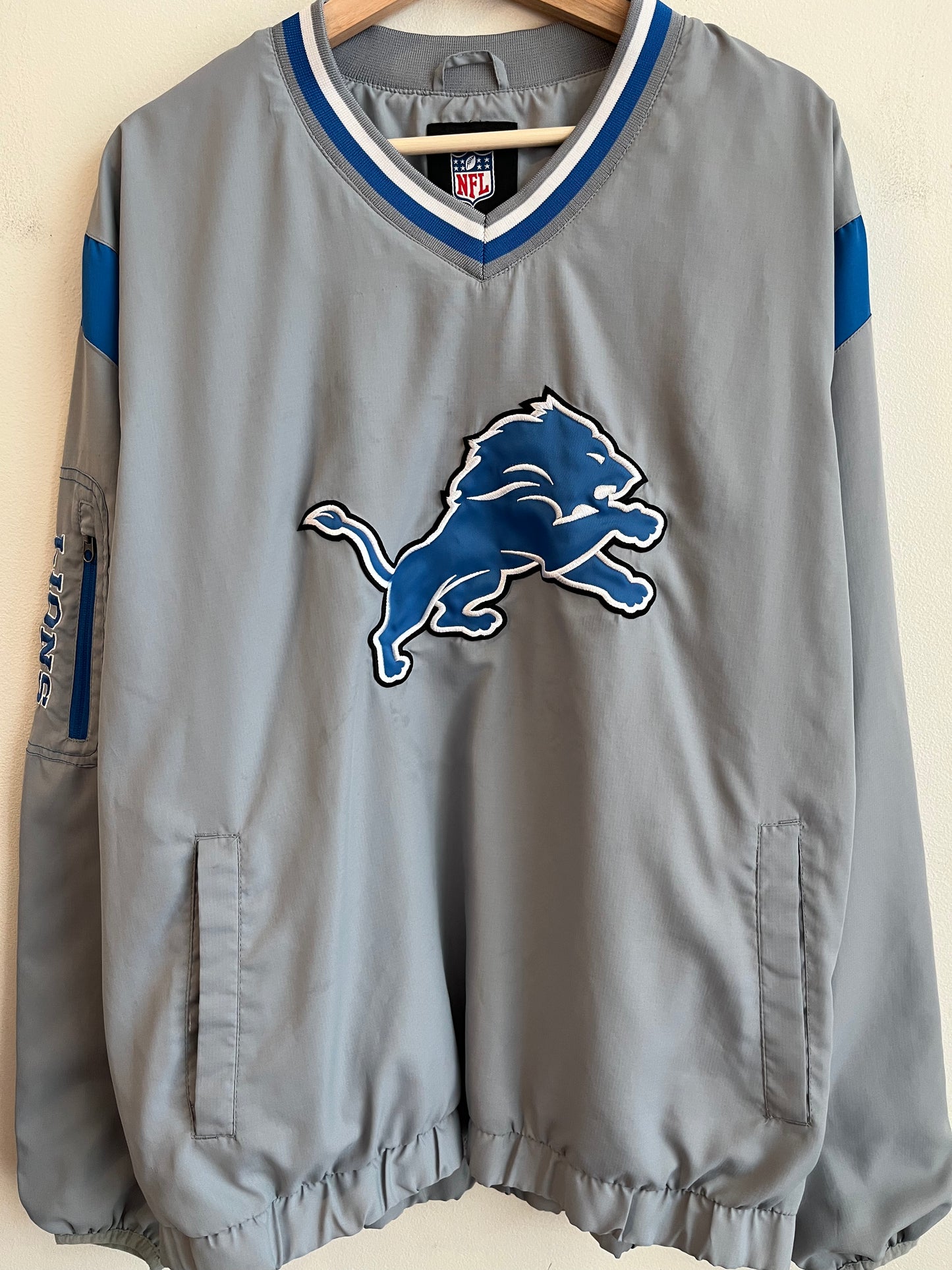 2010s Detroit Lions NFL Grey Windbreaker (XL)
