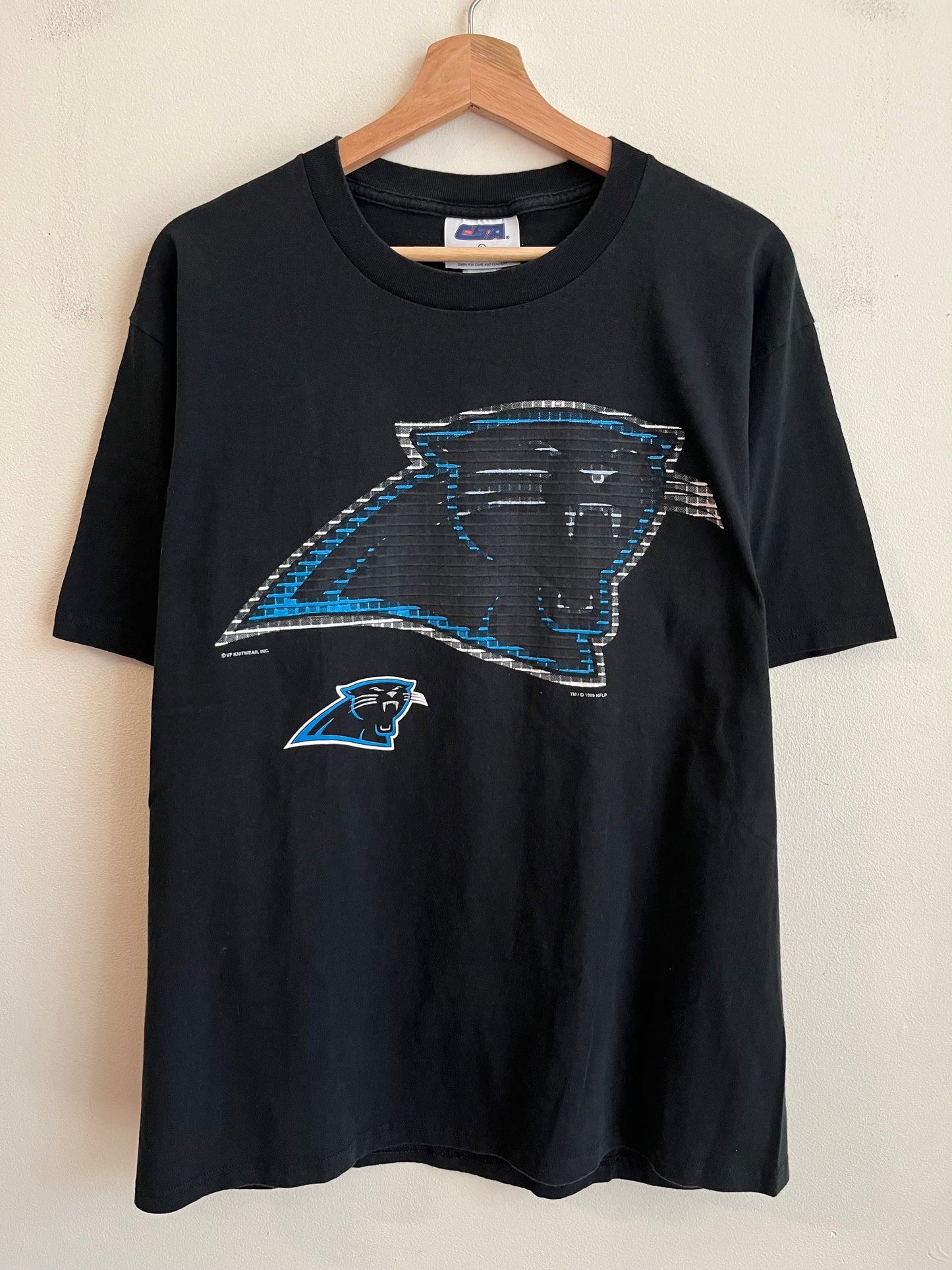 1999 Carolina Panthers Black Faded Logo Tee (L)