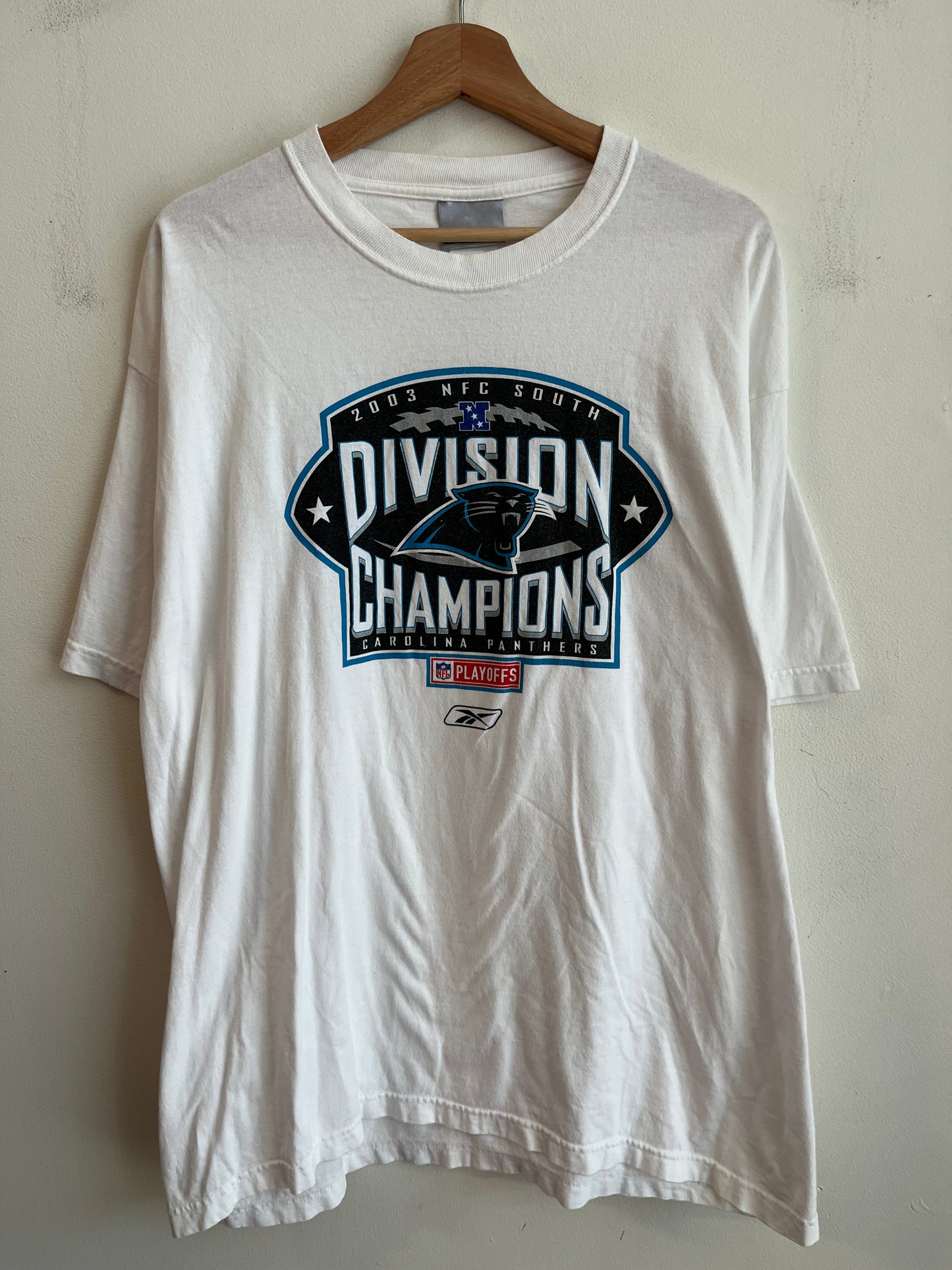 2003 Carolina Panthers White Division Champions Tee (L)