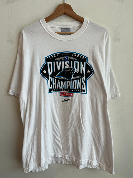 2003 Carolina Panthers White Division Champions Tee (L)