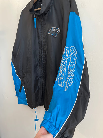 2010s Carolina Panthers NFL Cat Scratch Sleeve Windbreaker(L)