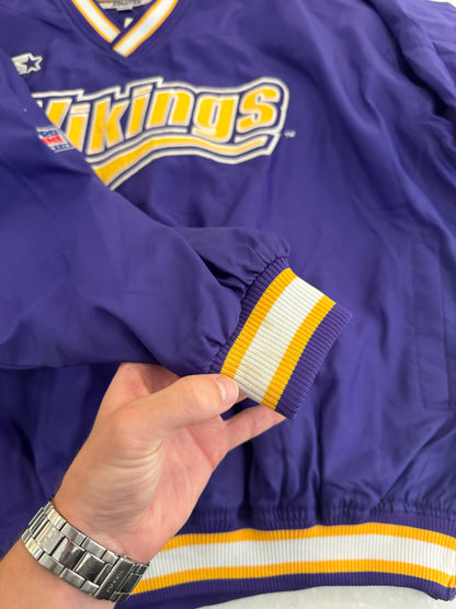 90s Minnesota Vikings Starter Spell Out Windbreaker (XL)