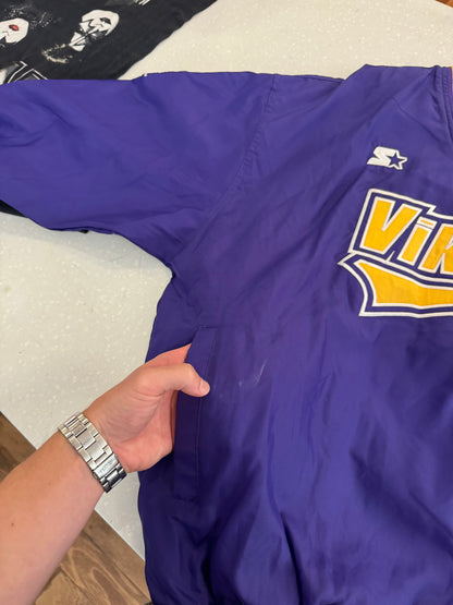 90s Minnesota Vikings Starter Spell Out Windbreaker (XL)