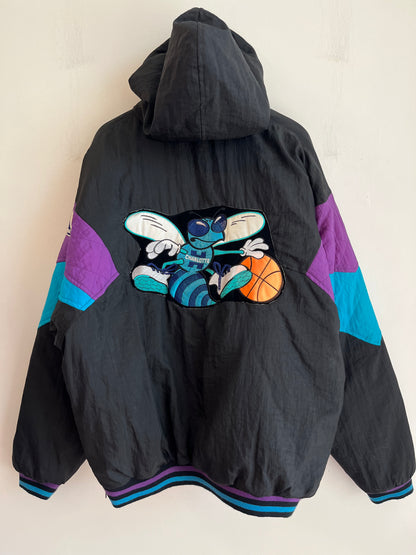 90s K Young Patched Puffer Hornets Jacket