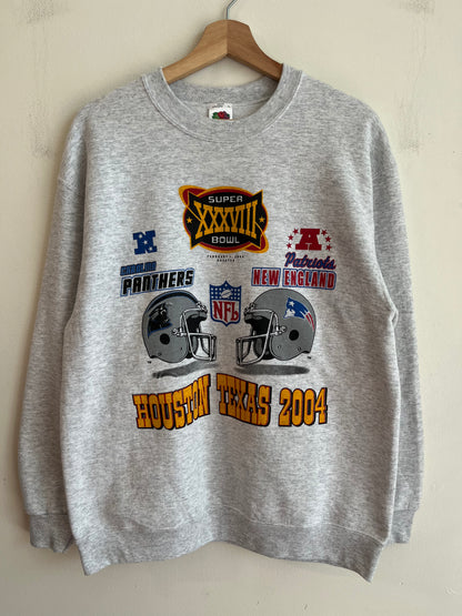 2004 Carolina Panthers vs New England Patriots Super Bowl Crewneck (L)
