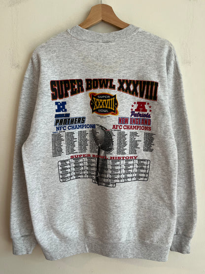 2004 Carolina Panthers vs New England Patriots Super Bowl Crewneck (L)