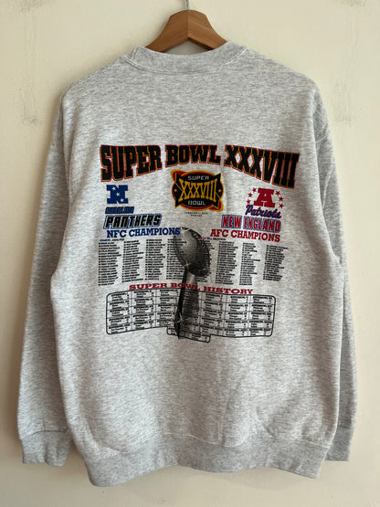 2004 Carolina Panthers vs New England Patriots Super Bowl Crewneck (L)