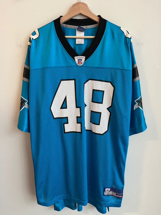 00s Carolina Panthers Stephen Davis Blue Reebok Jersey