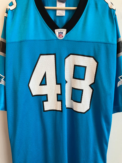00s Carolina Panthers Stephen Davis Blue Reebok Jersey