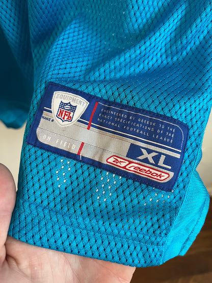 00s Carolina Panthers Stephen Davis Blue Reebok Jersey