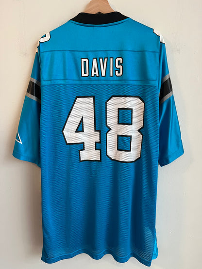 00s Carolina Panthers Stephen Davis Blue Reebok Jersey