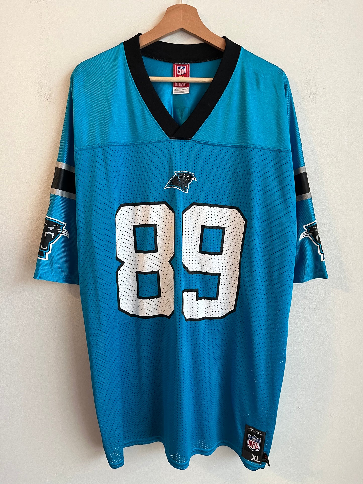 00s Carolina Panthers Steve Smith NFL Players Blue Jersey (XL)