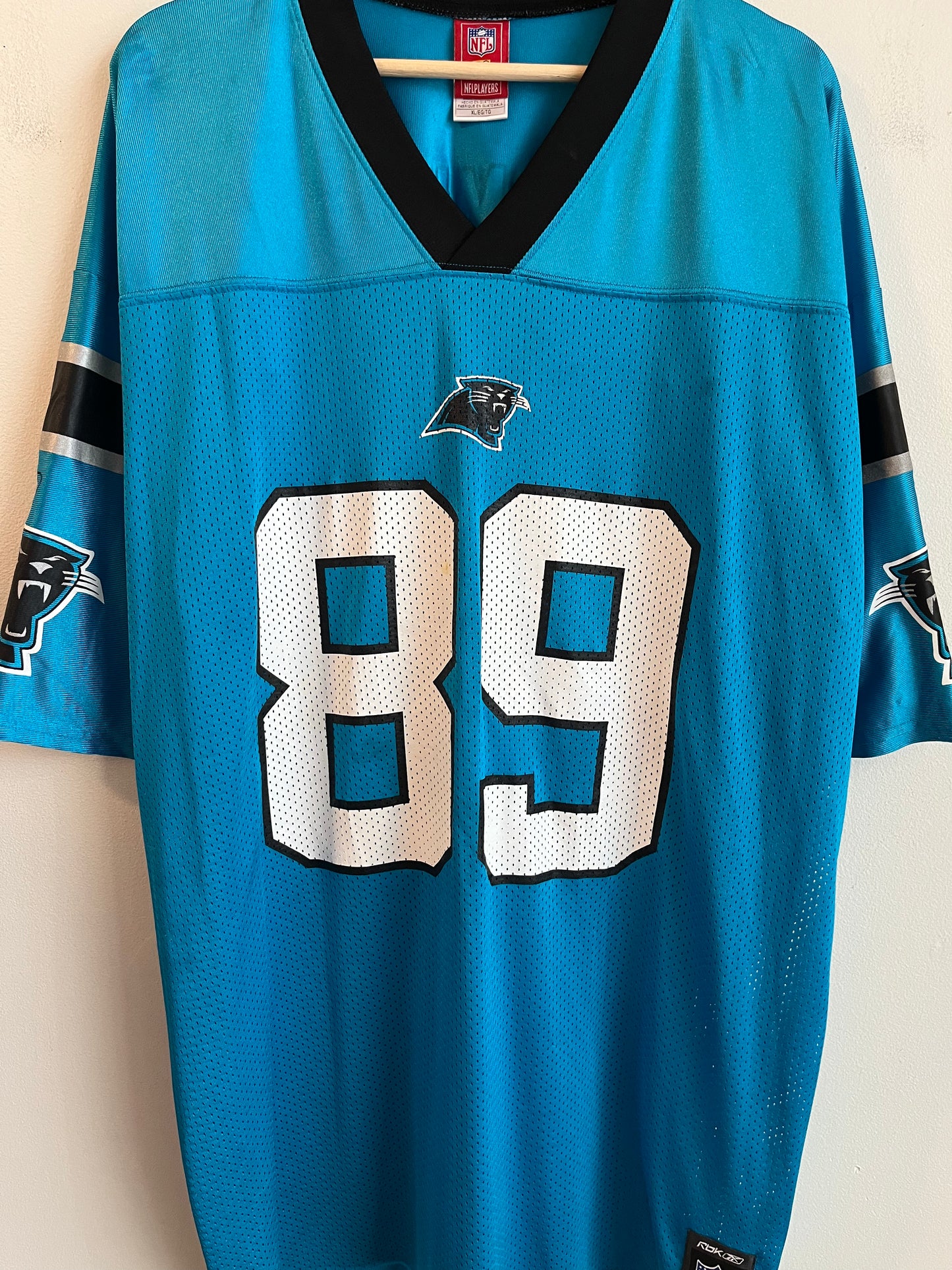 00s Carolina Panthers Steve Smith NFL Players Blue Jersey (XL)