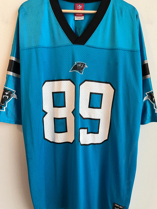 00s Carolina Panthers Steve Smith NFL Players Blue Jersey (XL)