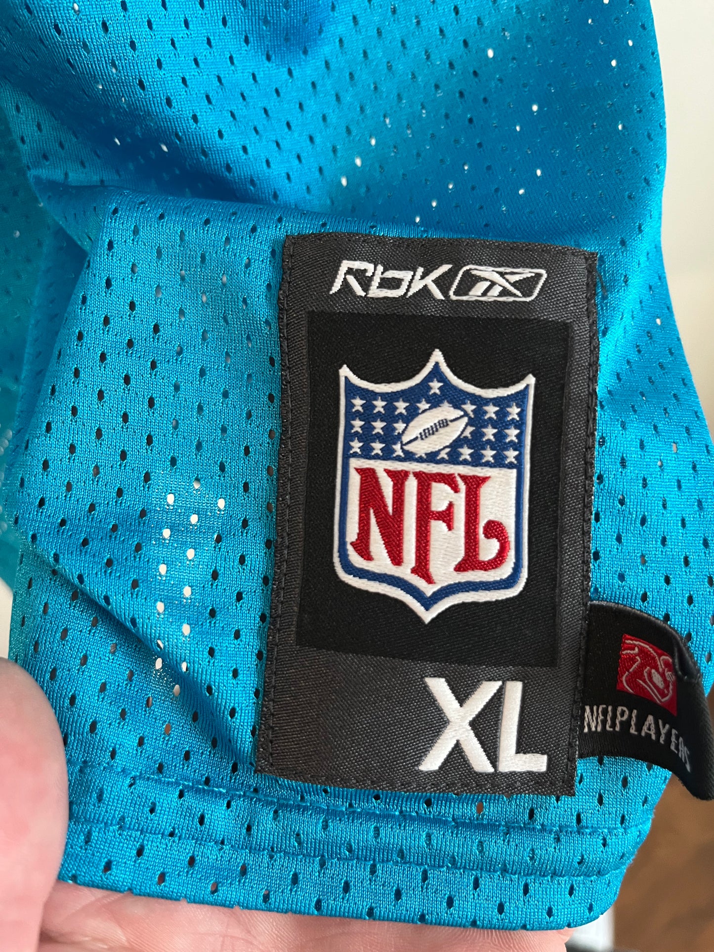 00s Carolina Panthers Steve Smith NFL Players Blue Jersey (XL)