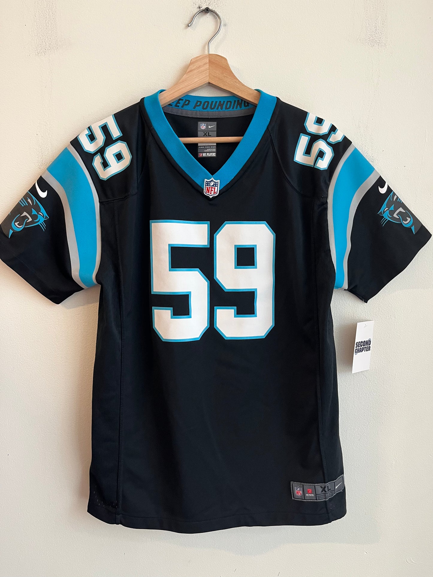 00s Carolina Panthers Luke Kuechly Nike Home Jersey (Youth XL)