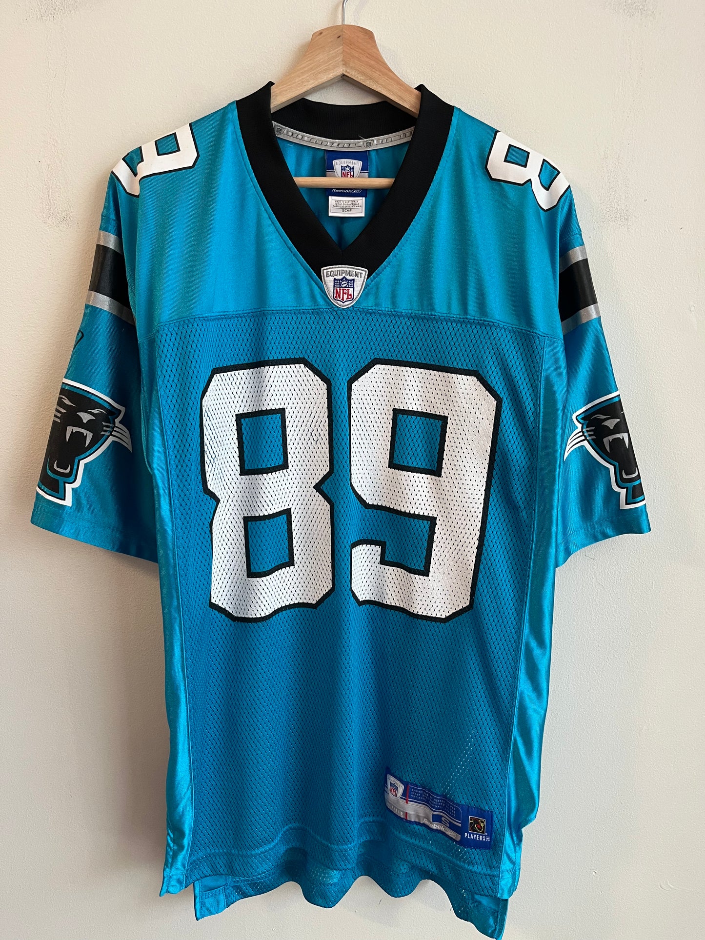 00s Carolina Panthers Steve Smith Blue Reebok Jersey (S)