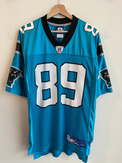 00s Carolina Panthers Steve Smith Blue Reebok Jersey (S)