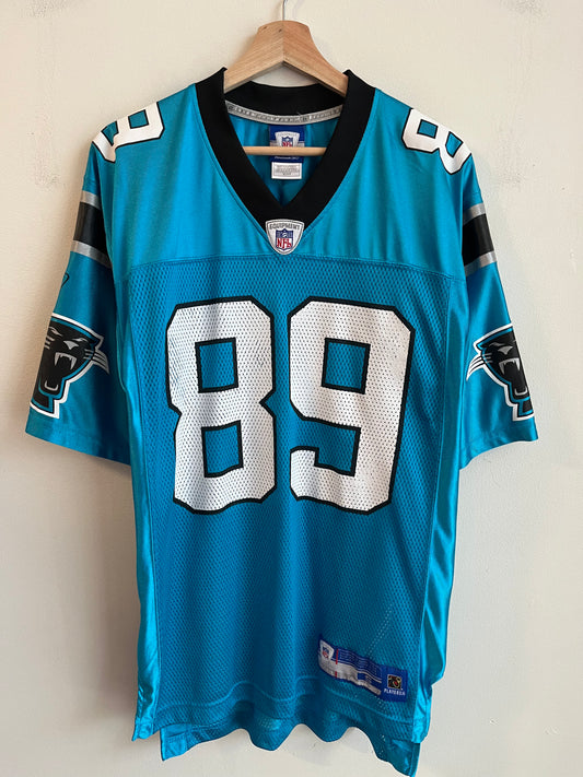 00s Carolina Panthers Steve Smith Blue Reebok Jersey (S)