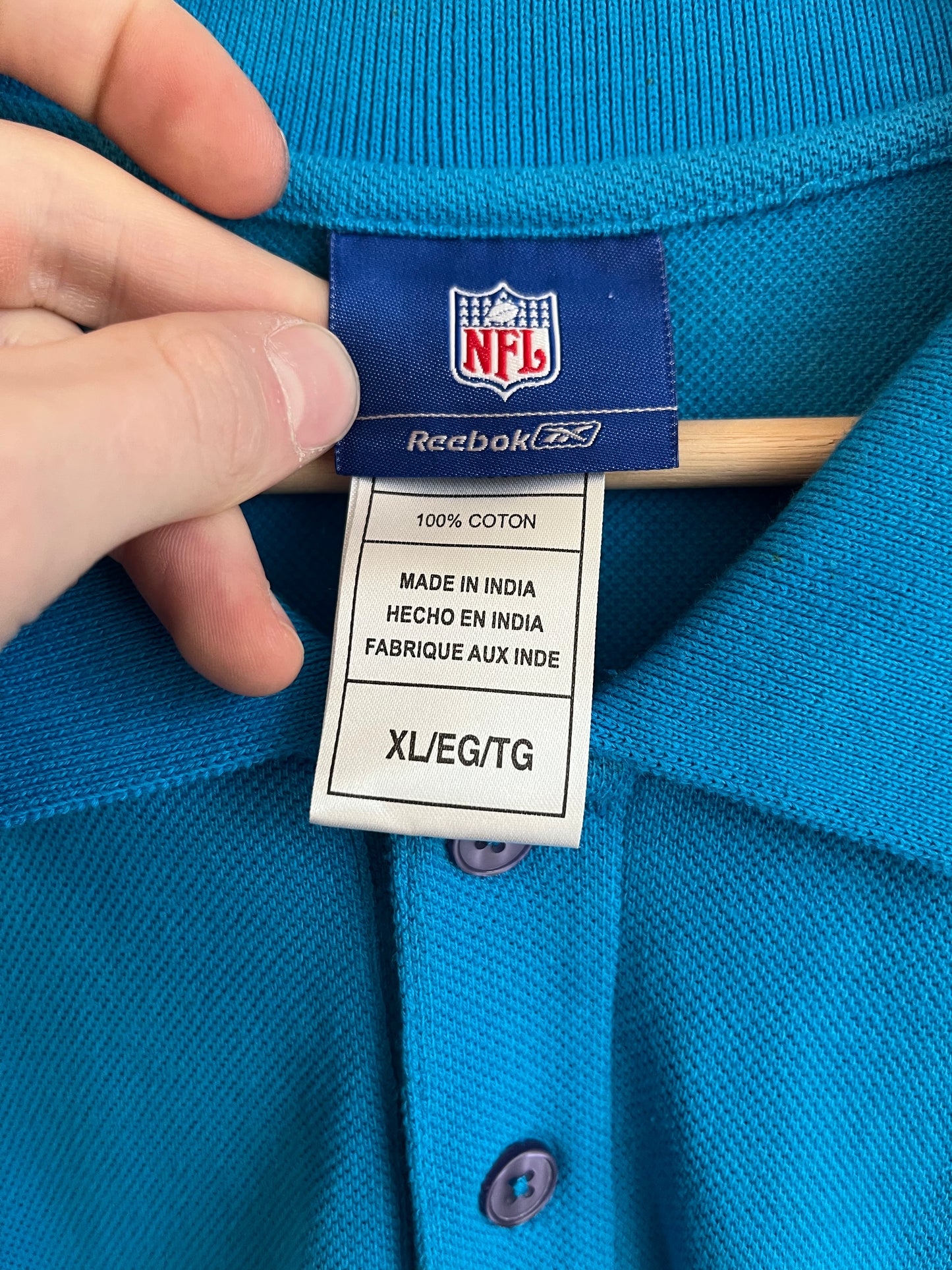 00s Carolina Panthers Blue Essential Polo (XL)