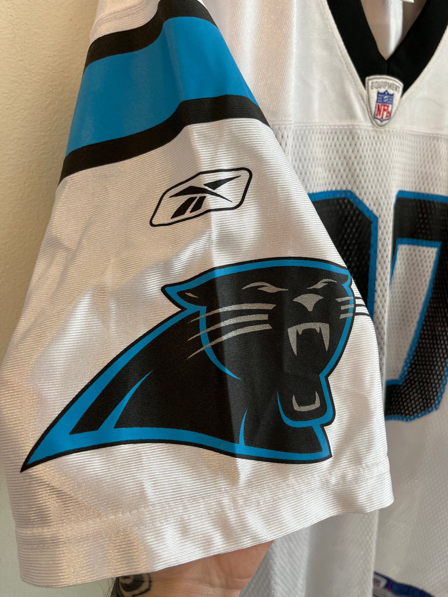 00s Carolina Panthers Julius Peppers Reebok Away Jersey (L)